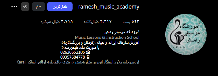 آموزشگاه موسیقی رامش